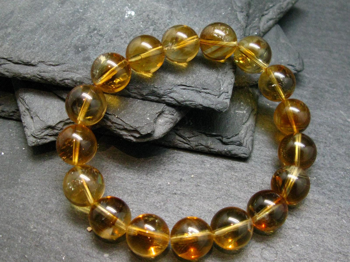Citrine Genuine Unheated Bracelet ~ 7 Inches ~ 12mm Round Beads