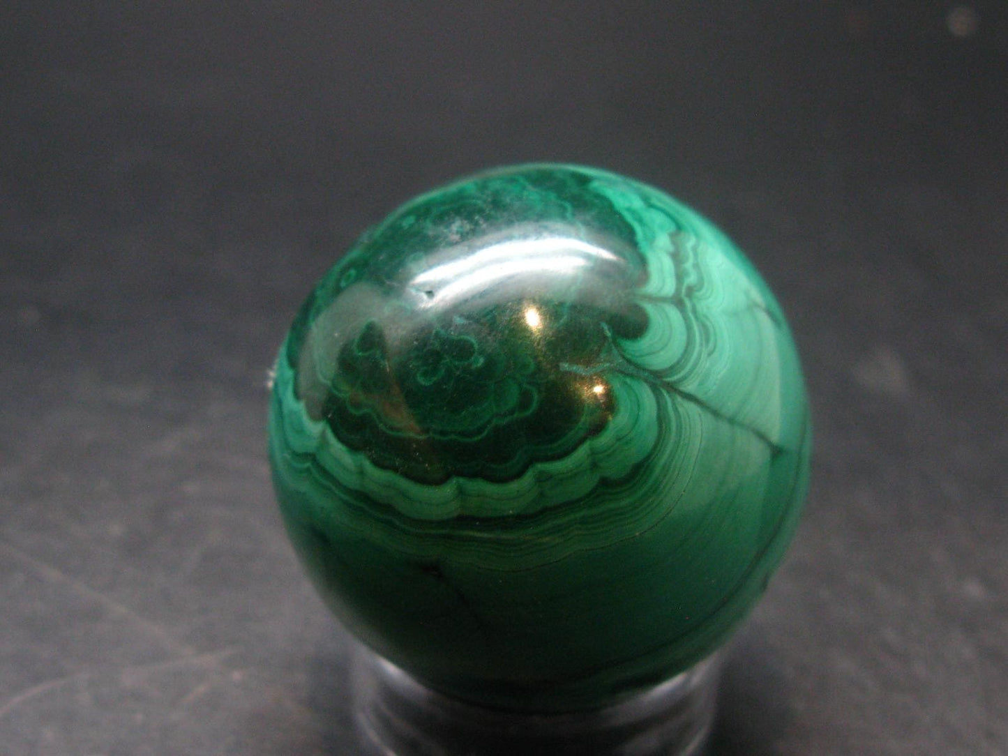 Amazing Rich Vivid Vibrant Green Malachite Sphere Ball From Congo - 1.6"