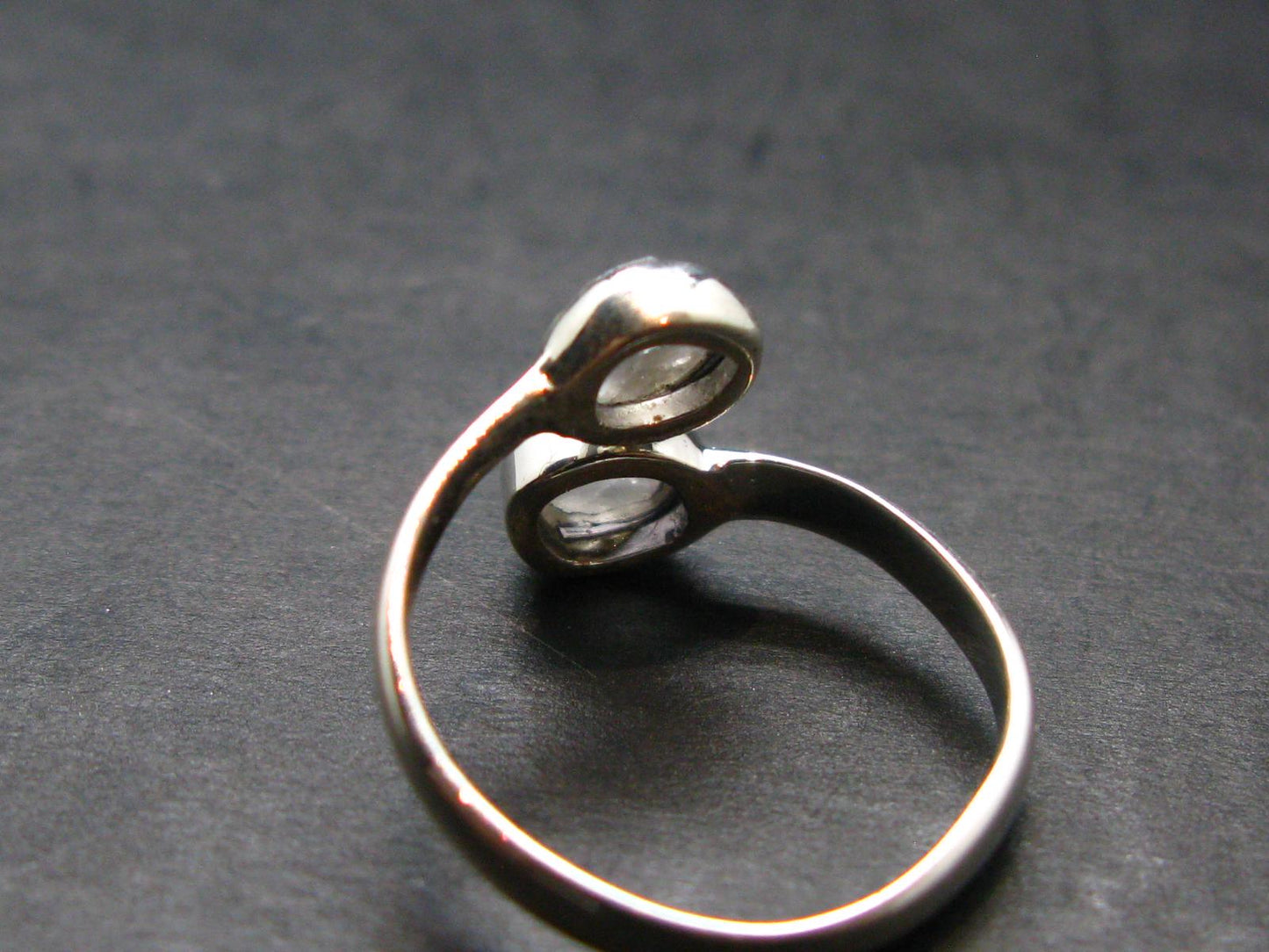 Gray Herderite Silver Ring from Africa - Size 7 - 1.94 Grams