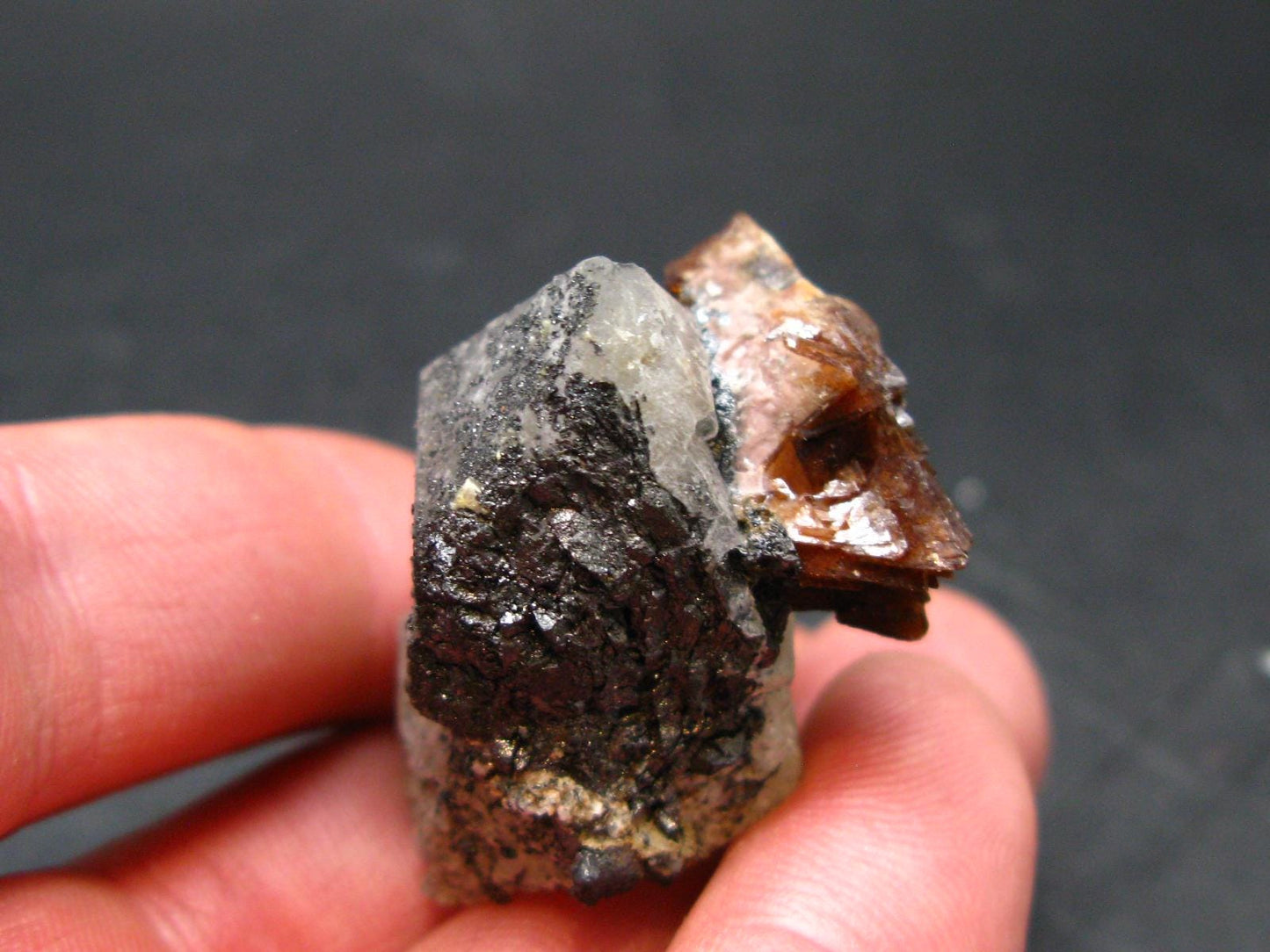 Rare Helvite on Quartz Cluster from China - 1.6" - 27.91 Grams