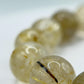Elegant Rutilated Crystal Bead Bracelet – Natural Gemstone, Stretch Healing Jewelry