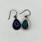 Azurite Teardrop Earrings | Sterling Silver Dangle | Blue Crystal Jewelry