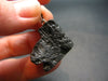 Tibetan Black Tektite Silver Pendant From Tibet - 1.0" - 3.42 Grams