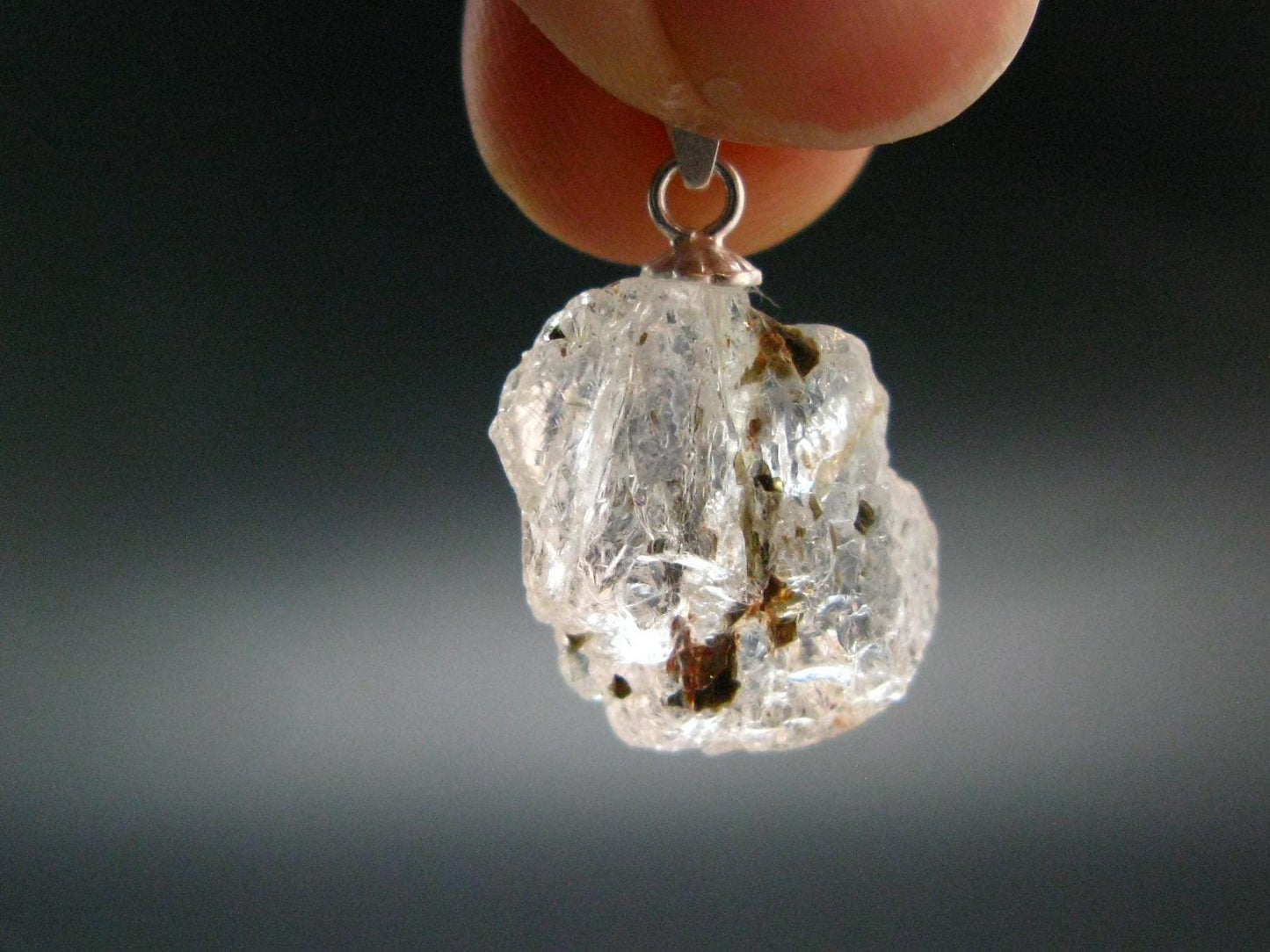 Phenakite Phenacite Crystal Silver Pendant From Russia - 0.9" - 2.81 Grams