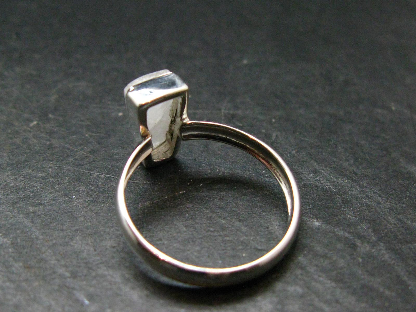 Natrolite Silver Cabochon Ring From Russia - 2.16 Grams - Size 8.0