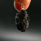 Tibetan Black Tektite Silver Pendant From Tibet - 1.0" - 3.87 Grams