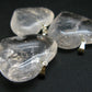 Set of 3 Natural Clear Quartz Crystal Heart Shaped Pendant From Brazil