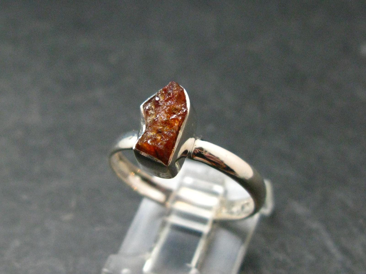 Pezzottaite Crystal Silver Ring From Madagascar - Size 8 - 2.03 Grams