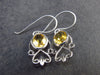 Stone of Success!! Oval Faceted Natural Golden Yellow Citrine 925 Sterling Silver Drop Earrings - 1.1" - 1.77 Grams
