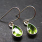 Peridot Olivine Crystal Sterling Silver Earrings From Pakistan - 1.1" - 2.73 Grams