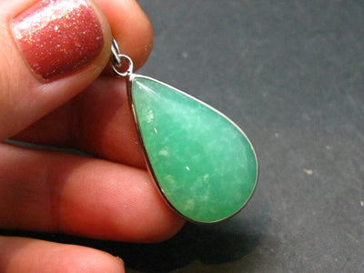 Chrysoprase Silver Pendant From Australia - 1.4" - 4.69 Grams