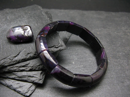 Sugilite Genuine Bracelet ~ 7 Inches ~ 16mm Squared Beads
