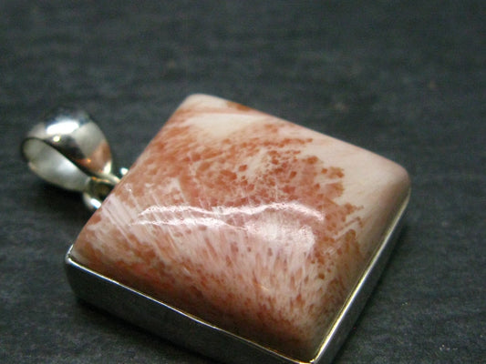 Pink Scolecite Sterling Silver Pendant From India - 1.2"