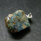 Rare Raw Blue Euclase Gem Crystal Silver Pendant from Zimbabwe - 0.9" - 2.73 Grams