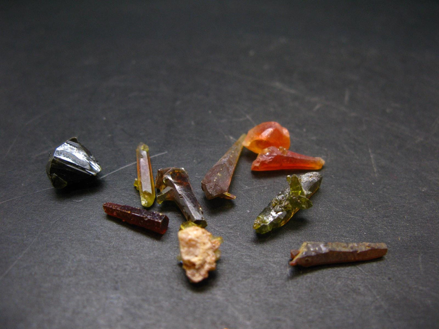Rare Lot of 10 Zincite Crystals from Poland - 52.50 Carats