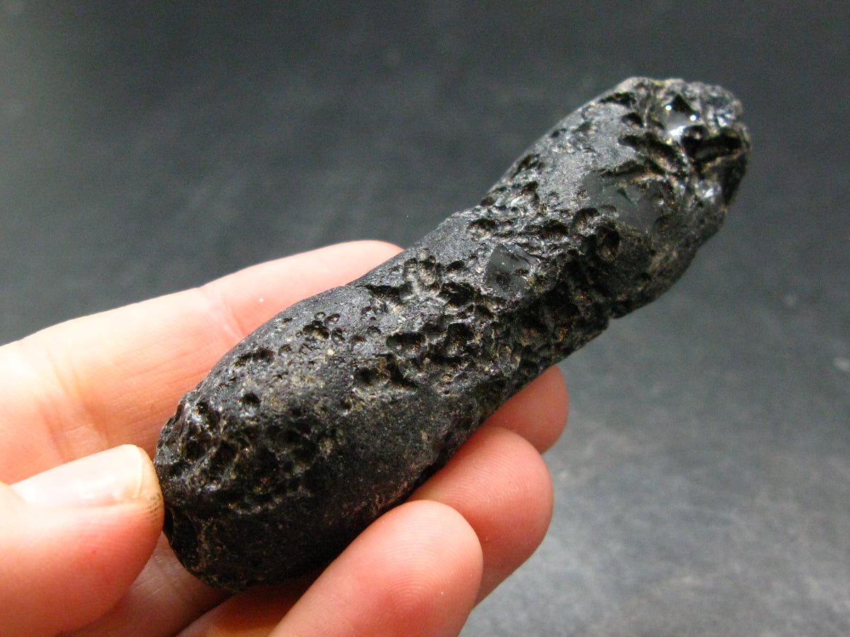 Rare Large Black Tibetan Tektite Raw Piece from Tibet - 2.9" - 38.68 Grams