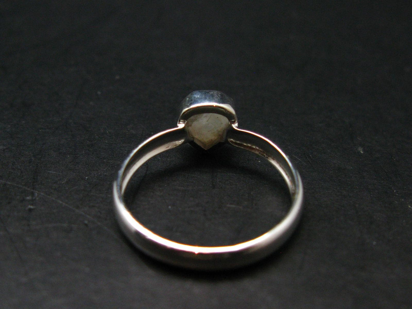 Very Rare White Cryolite 925 Silver Ring from Greenland - Size 8 - 1.81 Grams
