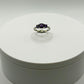 Triple Amethyst Ring – Oval & Round Cut – Silver Split Band – Bold Elegant Design - Size 8
