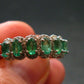 Emerald Faceted Silver Ring from Colombia - 4.40 Grams Total - Size 7.5