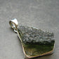 Moldavite Tektite Silver Clover Pendant from Czech Republic - 1.4" - 6.66 Grams