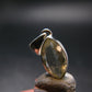 Gem Libyan Desert Glass Tektite Faceted Pendant Sterling Silver from Libya - 1.0" - 2.68 Grams