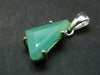 Rich Green Chrysoprase Silver Pendant From Australia - 1.0" - 2.39 Grams