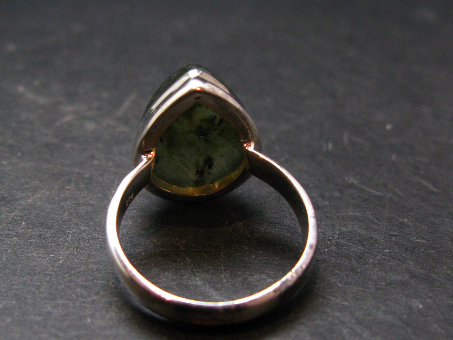 Labradorite Cabochon Silver Ring From Madagascar - 7.03 Grams - Size 10