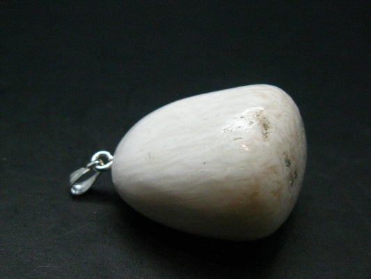 Scolecite Silver Pendant From India - 1.5"