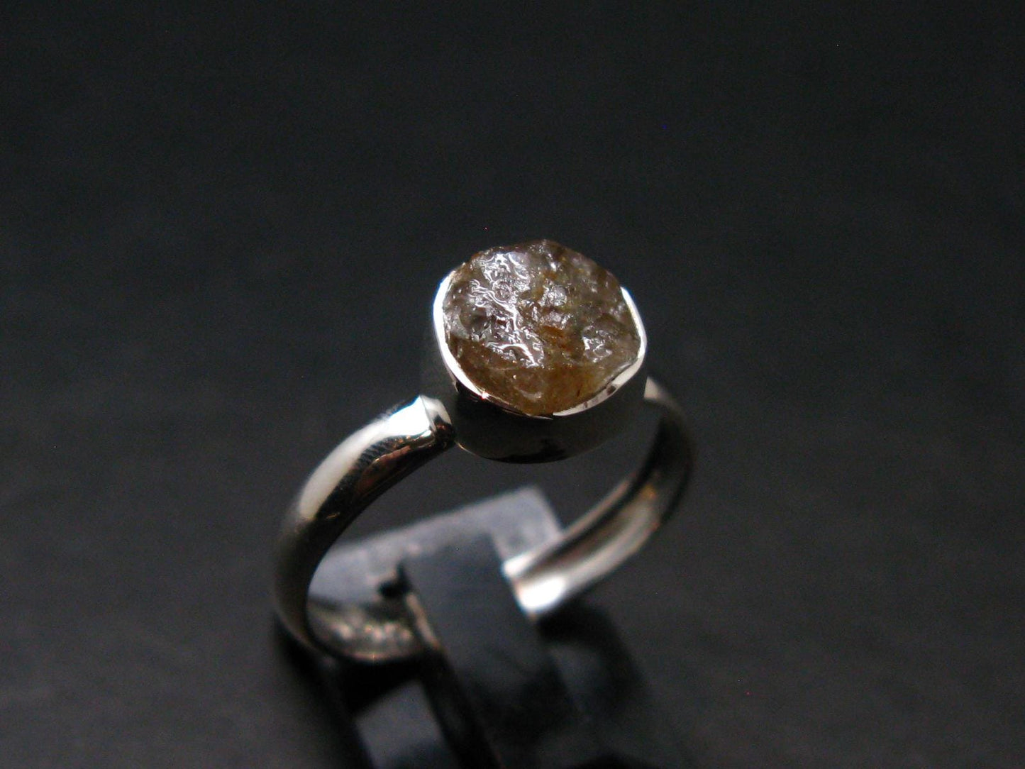 Green Herderite Silver Ring From Brazil - 2.04 Grams - Size 7