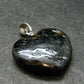 Silver Nuumite Nuummite Heart Pendant From Greenland - 1.0" - 3.38 Grams