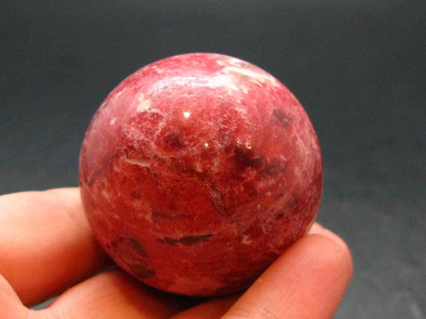 Rare Red Thulite Sphere Ball From Norway - 1.6" - 111.27 Grams
