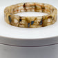Rutilated Quartz Tile Bracelet – Natural Golden Inclusion Stretch Jewelry