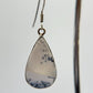 Elegant Moss Agate Teardrop Dangle Earrings – Natural Scenic Stone Jewelry