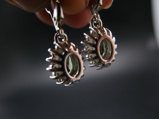 Moldavite Tektite Silver Earrings from Czech Republic - 3.41 Grams