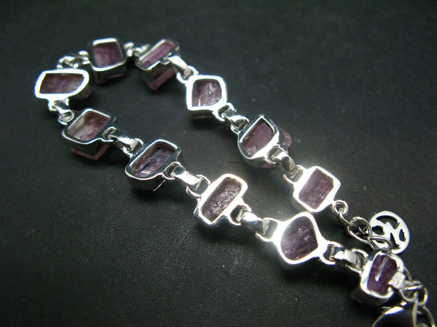 Pink Rose Imperial Topaz Silver Bracelet From Brazil- 7" - 14.8 Grams