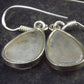 Pear Shaped Cabochon Natural Moonstone 925 Sterling Silver Drop Earrings - 1.3" - 3.1 Grams