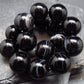 Black Agate Genuine Bracelet ~ 7 Inches ~ 12mm Round Beads