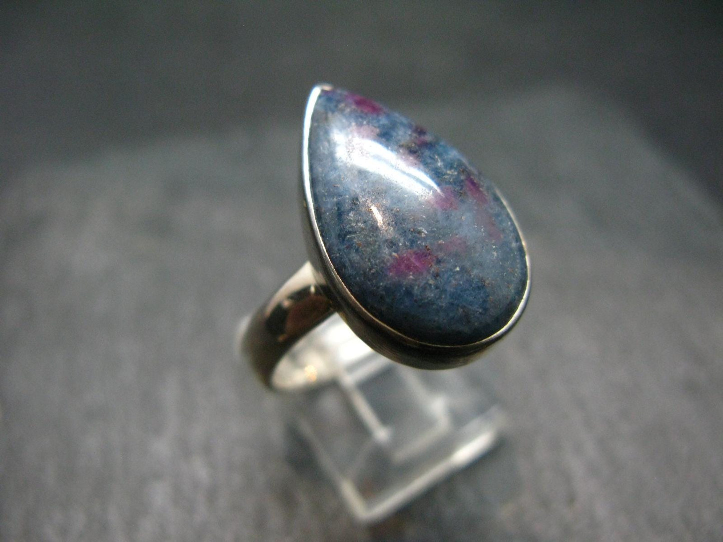 Ruby & Kyanite Silver Ring From India - 6.46 Grams - Size 10
