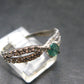 Emerald Crystal Silver Ring from Colombia - 1.84 Grams - Size 9