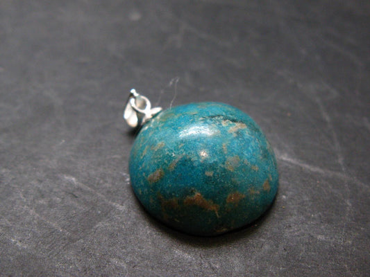 Genuine Turquoise Silver Pendant From Sleeping Beauty Arizona - 1.1" - 6.07 Grams