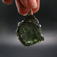 Moldavite Tektite Silver Dragon Pendant from Czech Republic - 2.2" - 15.96 Grams
