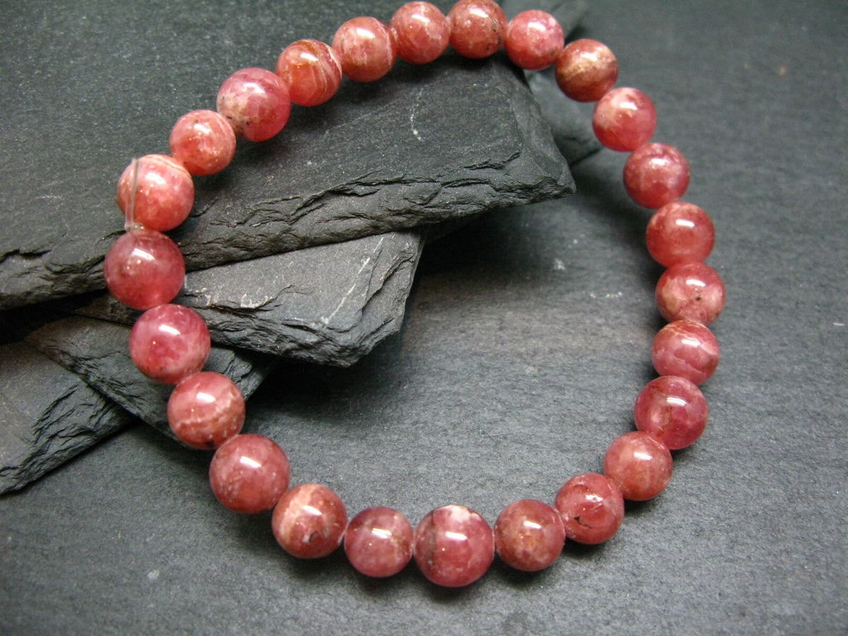 Rhodochrosite Genuine Bracelet ~ 7 Inches ~ 8mm Round Beads