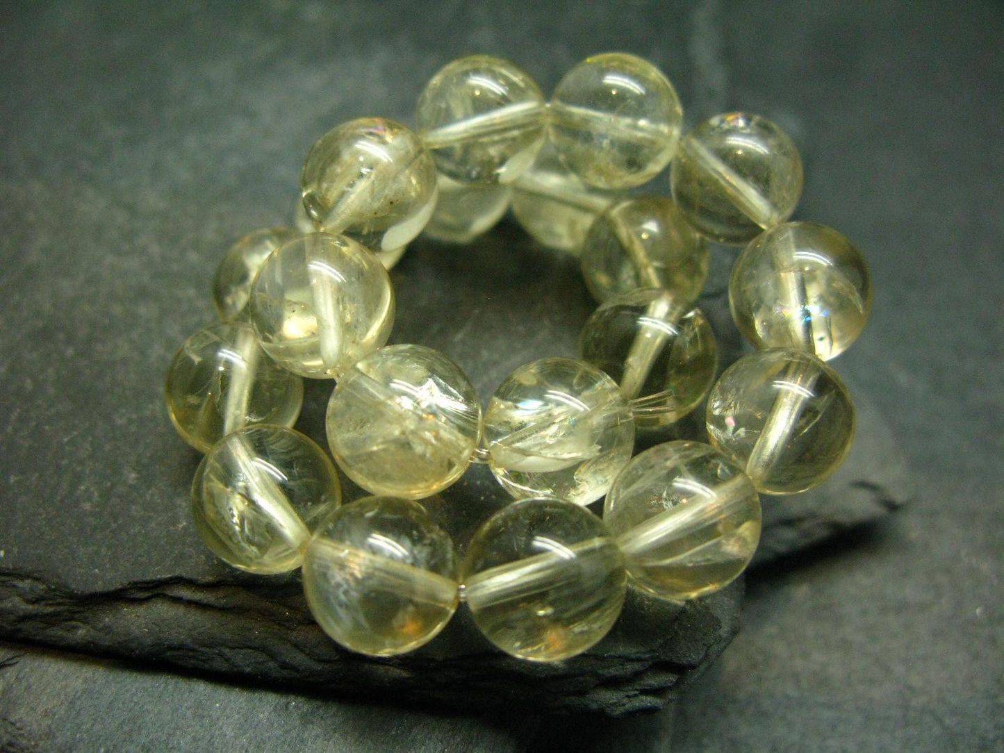 Bytownite Gold Labradorite Genuine Bracelet ~ 7 Inches ~ 10mm Round Beads