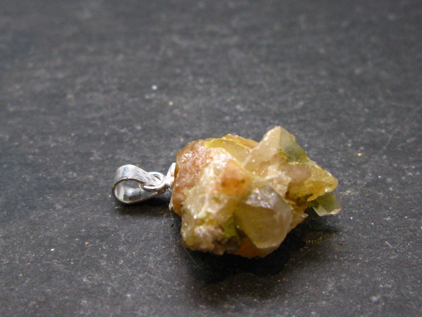 Wulfenite Crystal Silver Pendant From Arizona, USA - 1.0" - 8.42 Grams