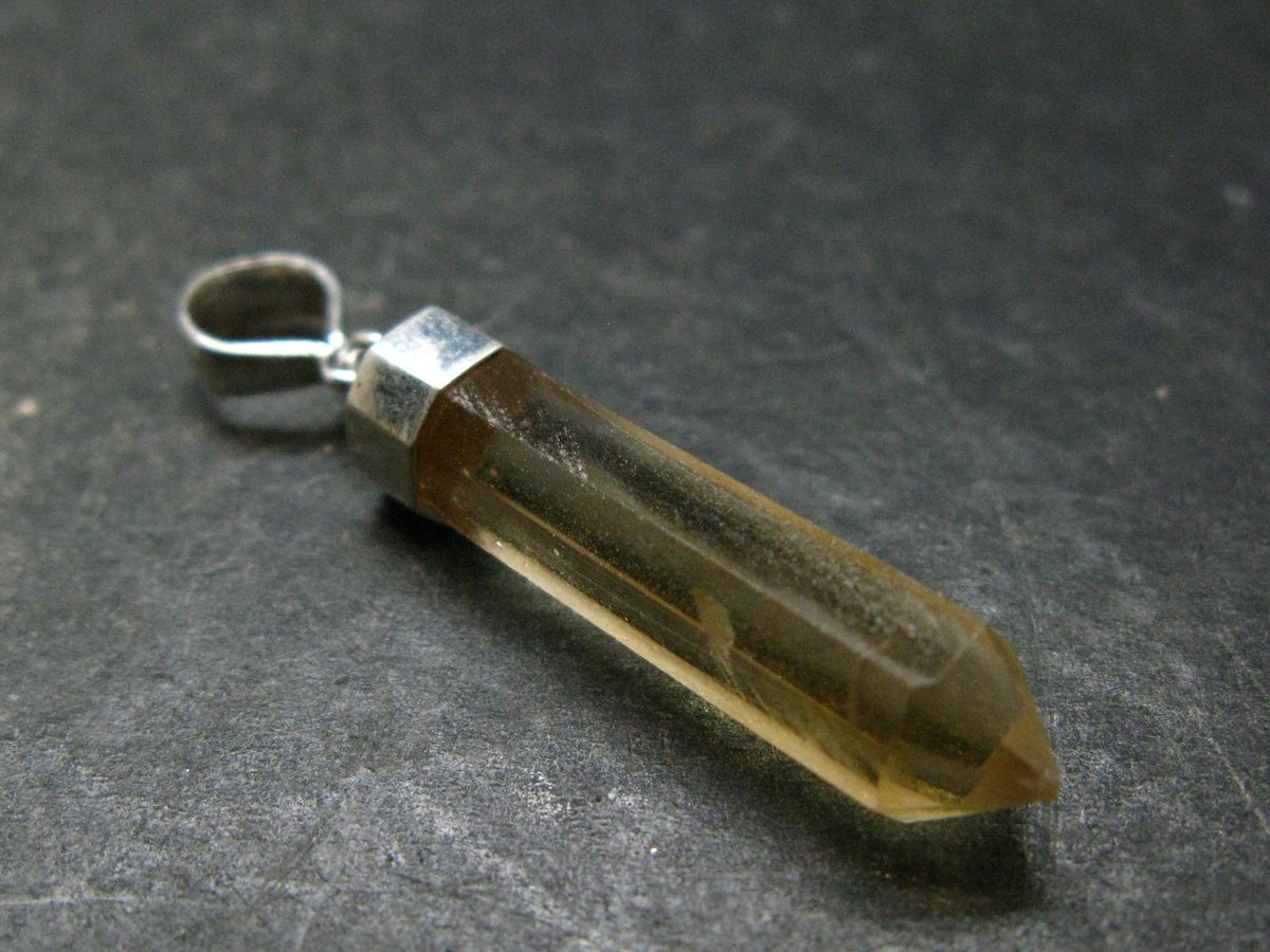 Natural Unheated Citrine Crystal Silver Pendant from Congo - 3.03 Grams