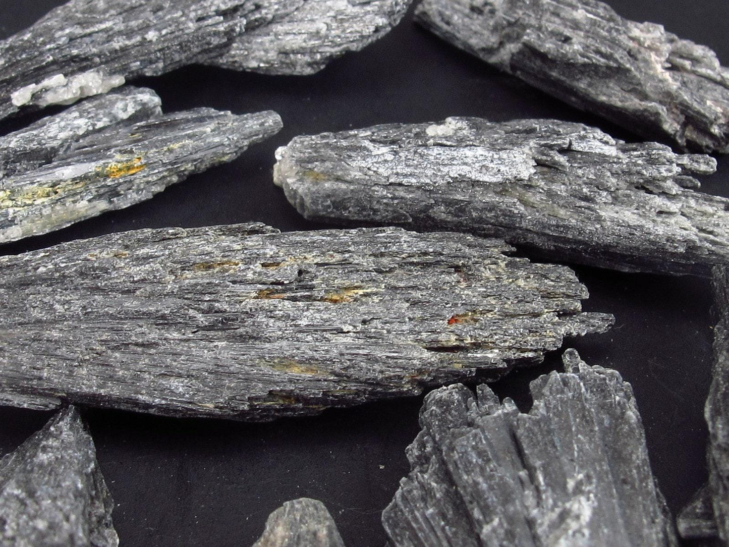 Lot of 10 Rare Black Kyanite Crystals From Brazil - 74 Grams