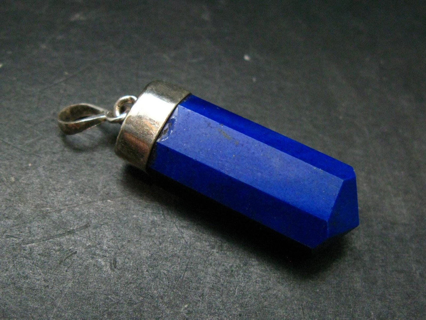 Lapis Lazuli Silver Pendant From Afghanistan - 1.9" - 11.19 Grams