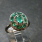 Emerald Faceted Silver Ring from Colombia - 3.86 Grams Total - Size 7