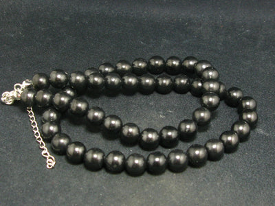 Shungite Necklace with 8mm Round Beads From Russia - 18"