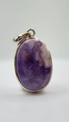 Tiffany Stone Pendant Purple Opal Fluorite Gemstone Silver Necklace Rare Natural Stone Jewelry Gift